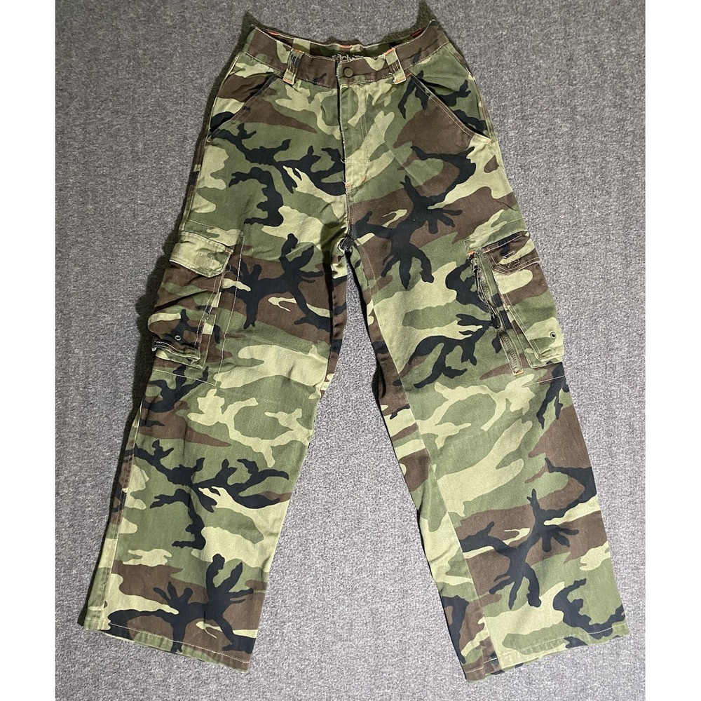 Camouflage Pants Men's Green Straight Legs Size 30